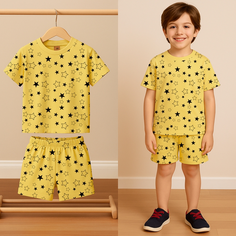 Yellow Co-ord Sets - Star Design (Oversized)