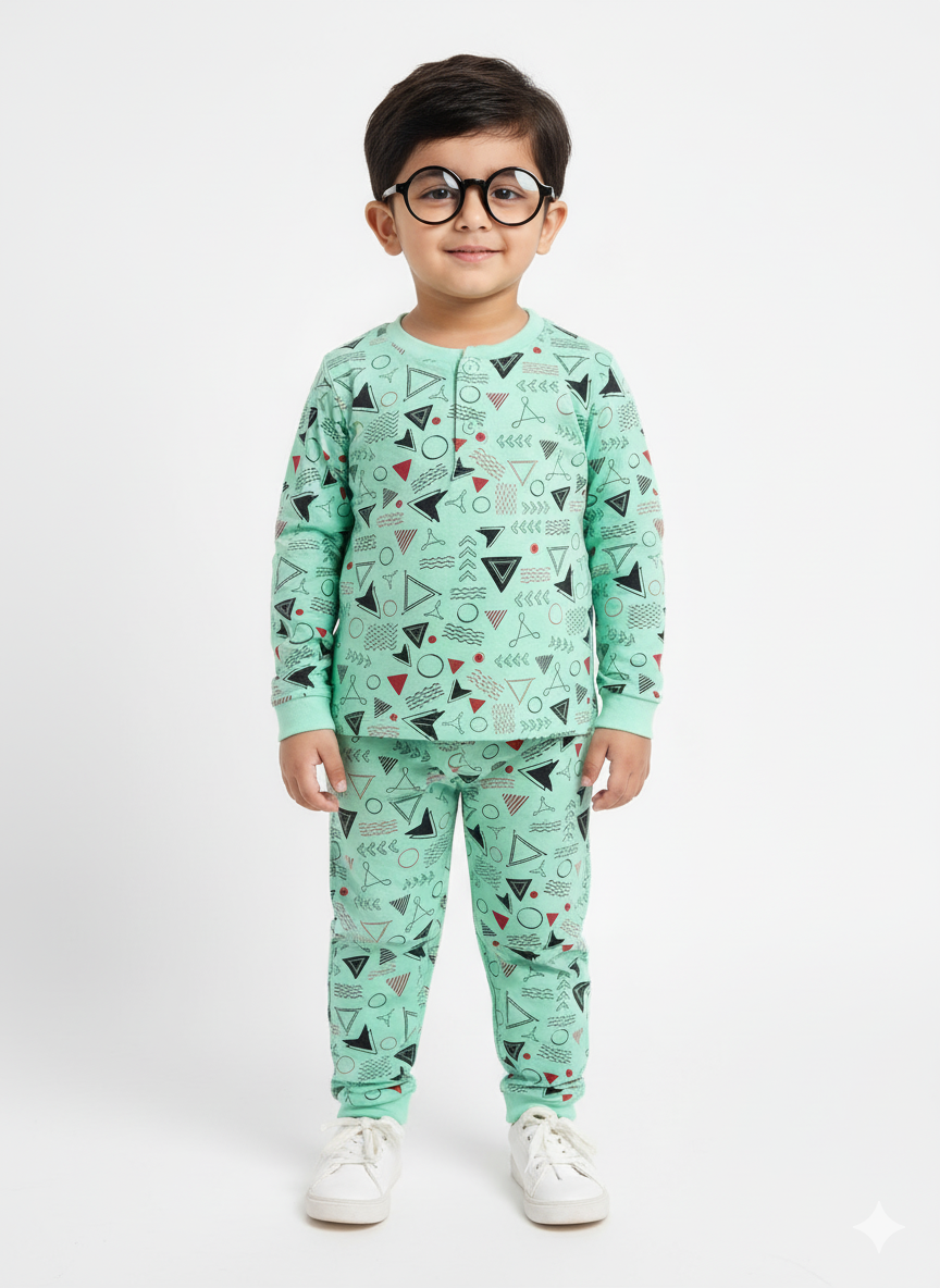 Mint Pajama Set - Geometric Dreams