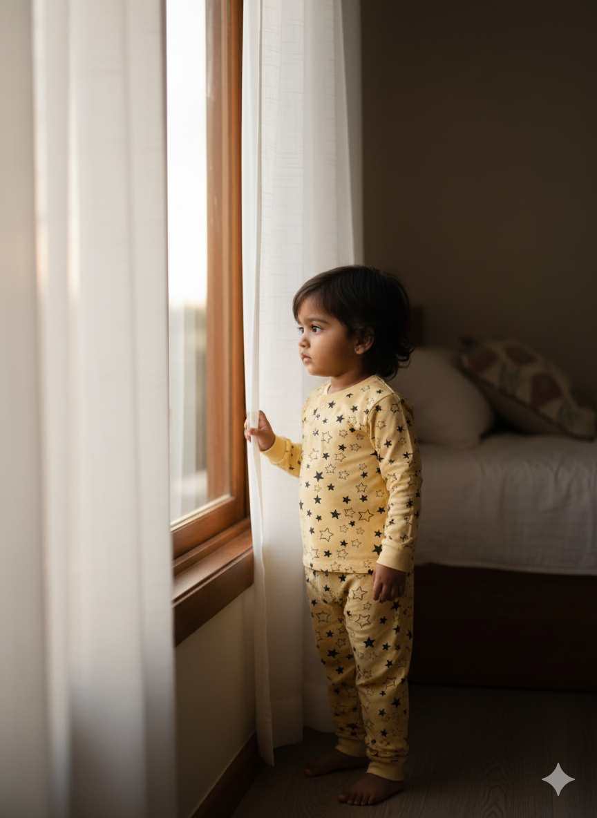 Yellow Pajama Set - Star Design