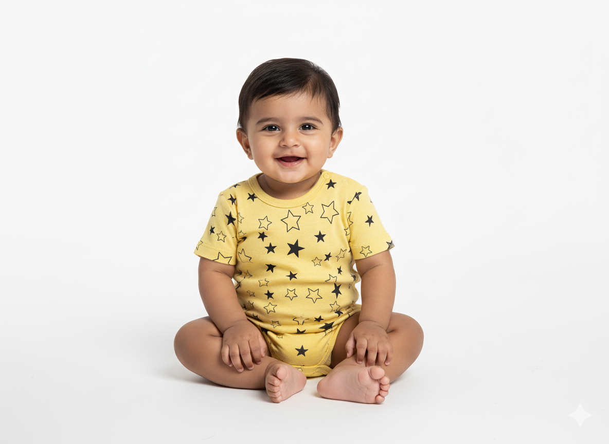 Yellow Rompers - Star Design