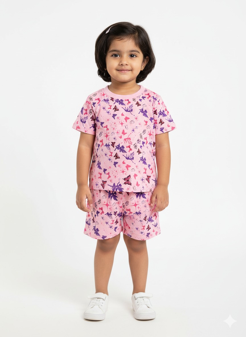 Pink Co-ord Sets - Butterfly Garden Design (Oversized)