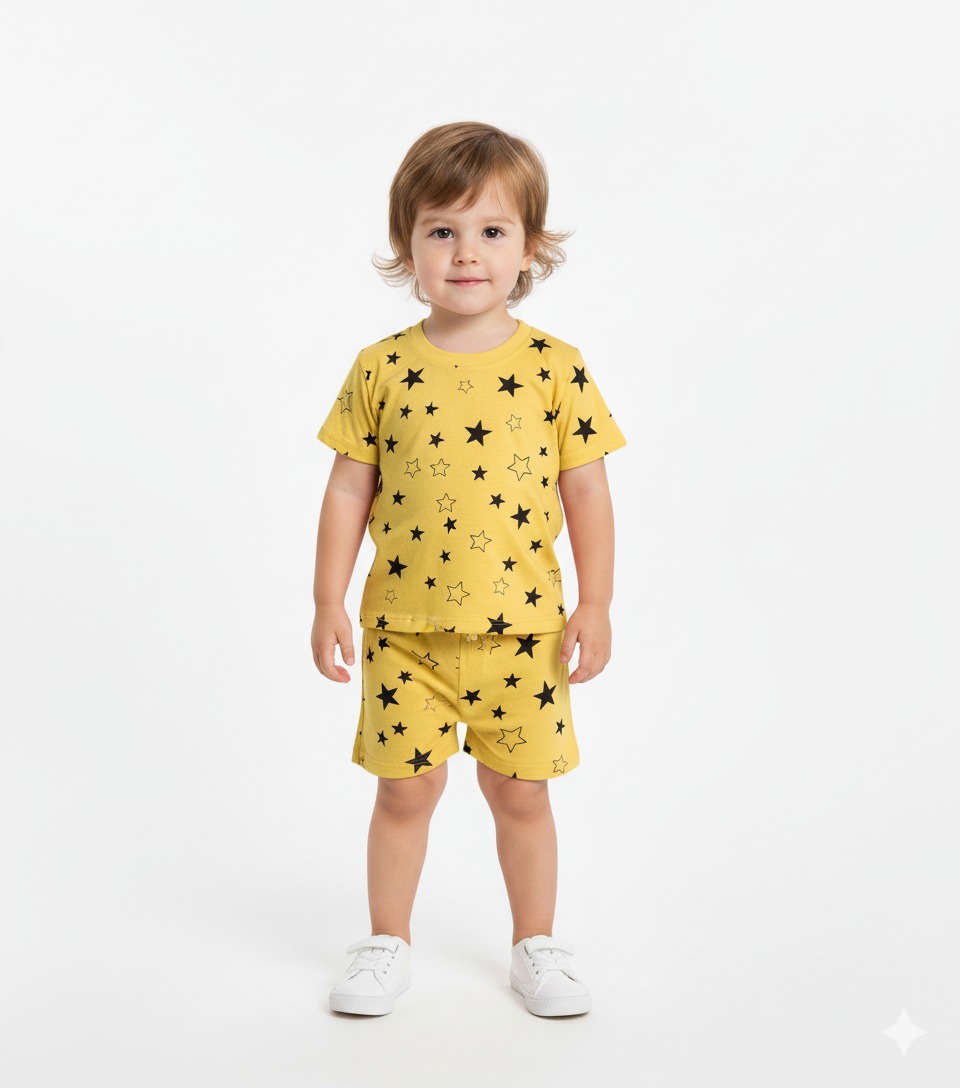 Yellow Co-ord Sets - Star Design (Oversized)