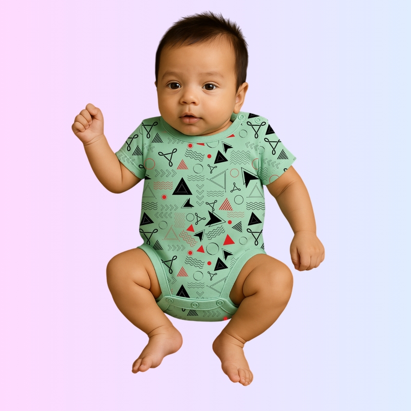 Mint Rompers - Geometric Dreams