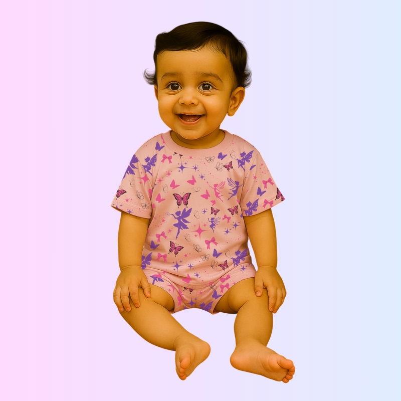 Pink Co-ord Sets - Butterfly Garden Design (Oversized)