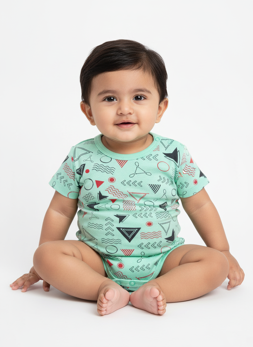 Mint Rompers - Geometric Dreams